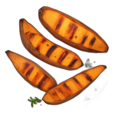 grilled sweet potatoes in a plate sticker