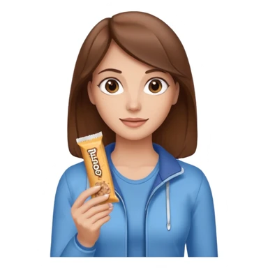 lady holding protein bar sticker