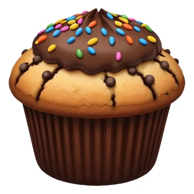 dark brown vanilla muffin chocolate sprinkles on top sticker