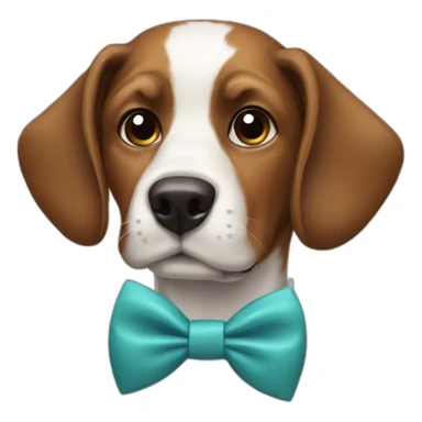 Dog wearing bow tie sticker