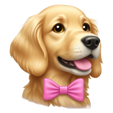 Golden retriever with pink bow  sticker