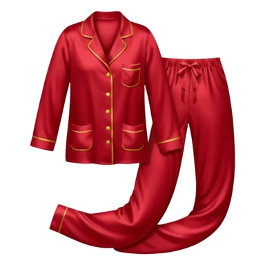 Pijama de satin color rojo oscuro  sticker