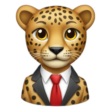 Cheetah wearing suit red tie sticker