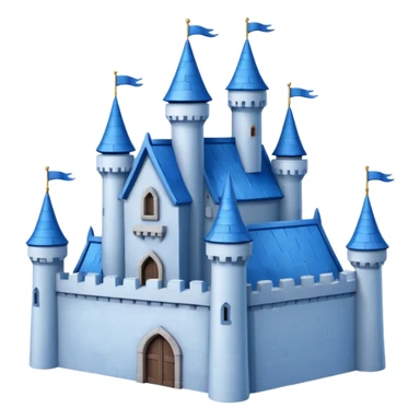  Castle like Disney with blue roof and white wall 3d with texture half rotate sticker