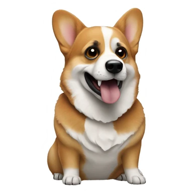 Corgi with Jason Friday the 13th mask on  sticker