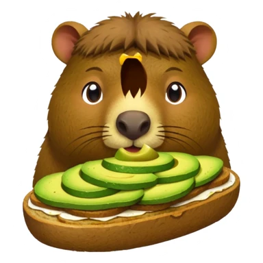 Capybara eating avocado toastc sticker