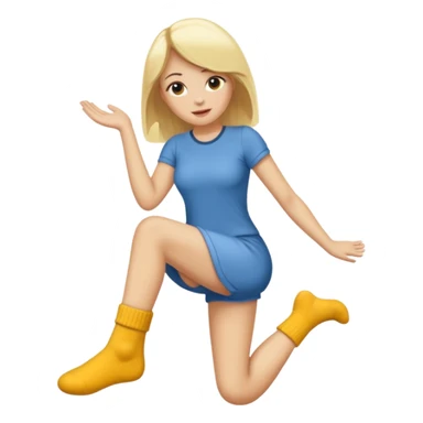 Femme blonde déguisée en  chaussette géante sticker