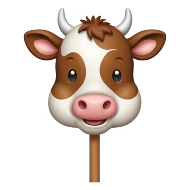 maak een koe op stokje sticker