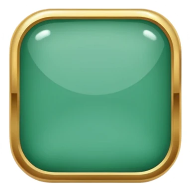 Blank Jade and gold style rounded square icon button sticker