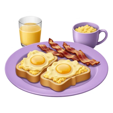 Breakfast in pale purple dishes sticker