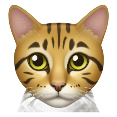 American Short haired Cat - Tiger spotted Cat - Slightly chubby - Eyes spaced far apart - Yellowish green eyes sticker