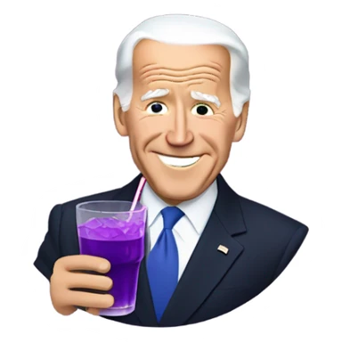 joe biden holding a purple drink in a glass sticker