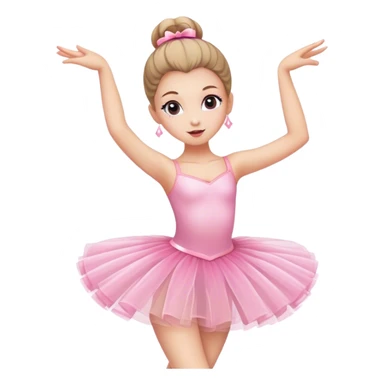 White girl with pink tutu ballerina dancing  sticker