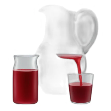 glass jug of red juice sticker