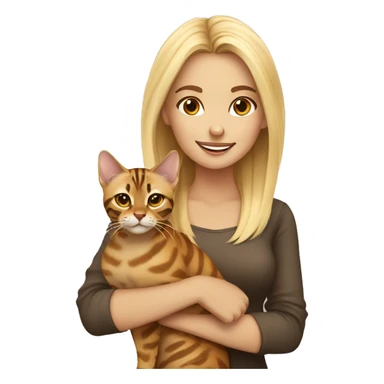 blonde girl with bengal cat sticker