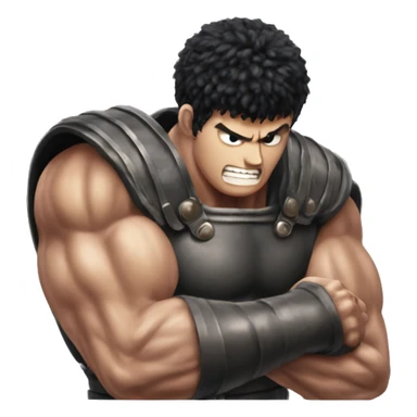 Guts from Berserk shows his biceps sticker