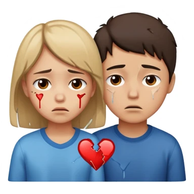 boy and girl heart big break sticker