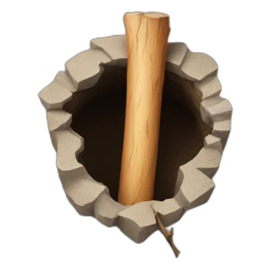 a big stick in a hole sticker