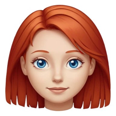 A girl with red hair and intense blue eyes. Delicate dark circles under her eyes give her a slightly tired look, and her smile belies any fatigue. sticker
