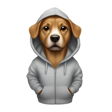 Dog wearning the hoddie sticker