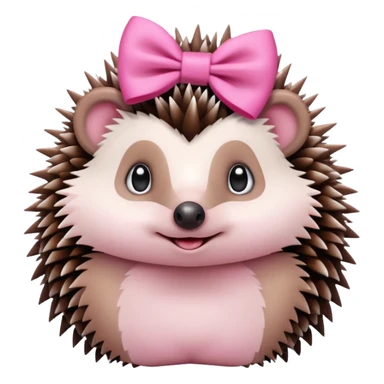 hedgehog with a pink bow emoji sticker