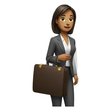 woman holding briefcase sticker