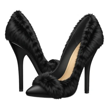 Heels with fur sticker