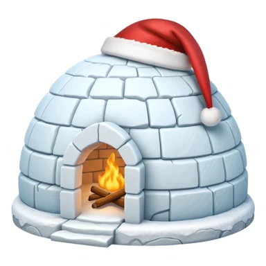 igloo xmas santa hat sticker