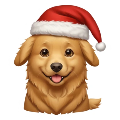 Golden retriever con gorro navideño sticker