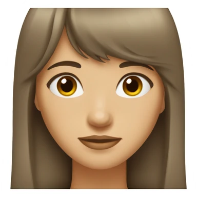 woman with brown hair and bangs and eyelashes and hazel eyes sticker