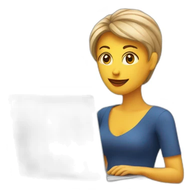 woman with a coffee cup on top of the head on a laptop sticker
