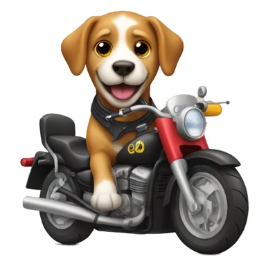 Perro en moto sticker