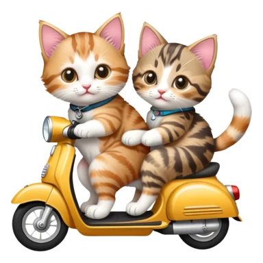 Two kitties riding in scooter sticker