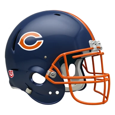 Two football helmets facing each other, one with the Washington Commanders logo and one with the Chicago Bears logo, emoji style sticker