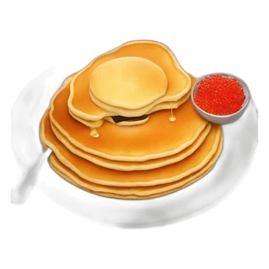Pancake with red caviar sticker