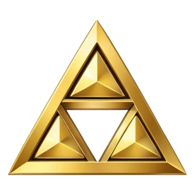Triforce symbol from Legend of Zelda, three golden triangles arranged in a triangle sticker