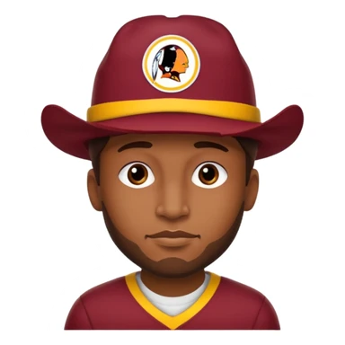 Washington Redskins hat on a man emoji sticker
