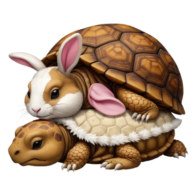 Tortu qui dort et lapin qui mange sticker