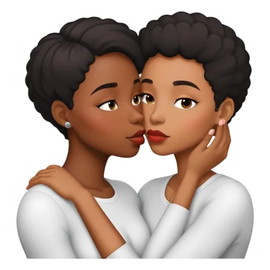 Black lesbian couple kissing  sticker