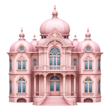 Light Pink Rococo mansion isometric  sticker