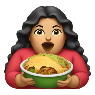 Fat mexican woman eating  sticker