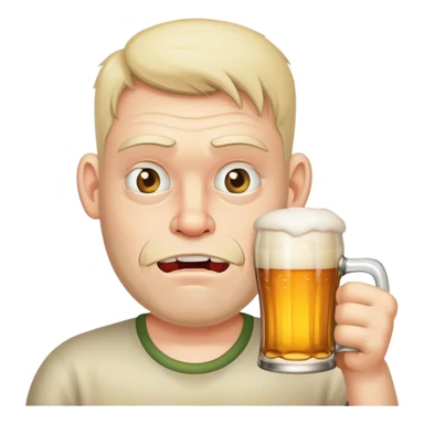 Ugly guy drinking beer sticker