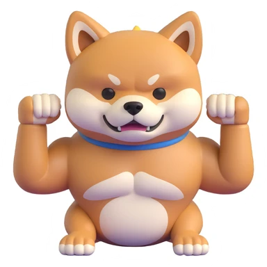 shiba inu with muscles sticker