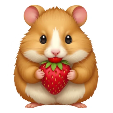 hamster eating strawberries sticker