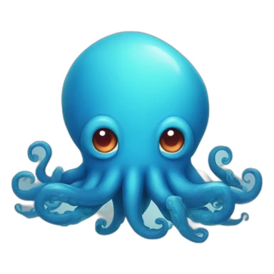 Cute blue kraken with hearth in his eyes sticker