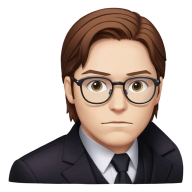 zemo brown hair with glasses, black suit marvel from captain america: civil war sticker