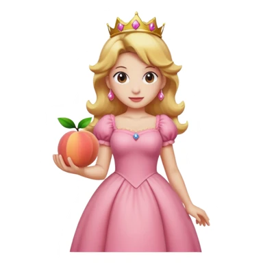 princess peach mixed with a peach sticker
