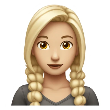 blond with red highlights hair cat girl with shiny grey eyes s sticker