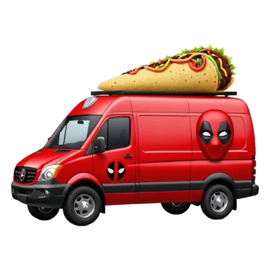 Deadpool’s taco Extended length body Sprinter 4500 van high roof delivery truck ice cream mobile  sticker