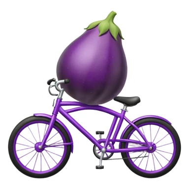 An eggplant on a bike sticker